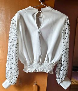 Chic White Top with Star Sleeves