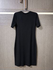 Max Black Ribbed Bodycon Midi Dress | Size XS