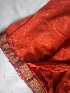 Vibrant Orange Ethnic Skirt