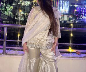 Elegant Cream Silk Kurta Set