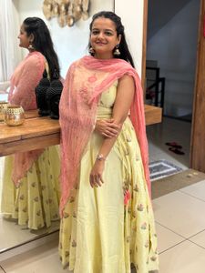 Yellow Floral Kurta Set with Dupatta