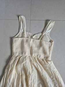 Cream Smocked Tiered Sundress