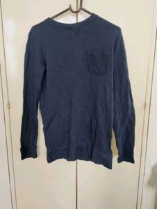 Navy Blue Long Sleeve Pocket Tee