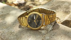 Sonata Gold-Tone Analog Watch