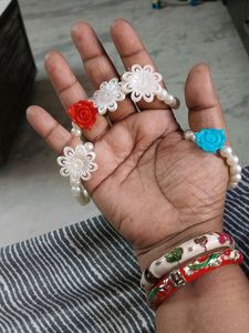 Pearl Bracelets with Flower &amp; Rose Charms
