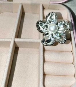 Silver Tone Flower Statement Ring