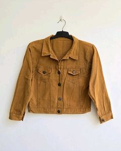 Caramel Denim Crop Shirt