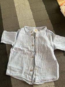 H&M Baby Boys Blue Striped Shirt 9-12 months