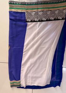 Royal Blue Embellished Saree