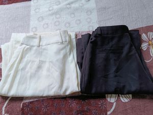 WOMEN WHITE&BLACK TROUSERS