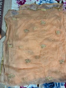 Peach Embroidered silk suit premium