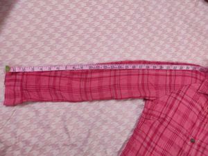 Beautiful Pink Check Shirt For Girls
