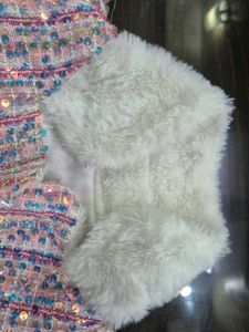 Fuzzy Sleeveless Girls Dress