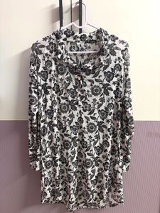 Chic Floral Print Tunic Top