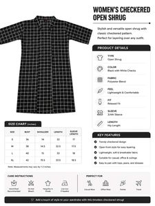 Women's Checkered Open Shrug