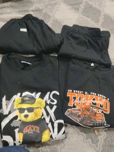 Black T-shirt and shorts set