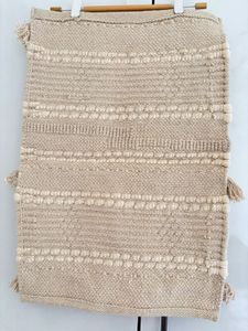 Boho Fringed and knotted long mat