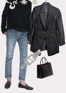 Elegant Black Wool Blend Coat