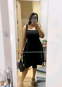 Women A-line black Dress