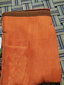 Vibrant Orange Polka Dot Saree