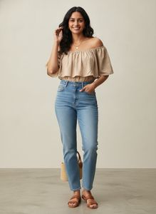 Zara Ruffled Off-Shoulder Top