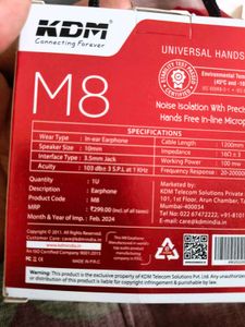 KDM Universal Handsfree M8 - New