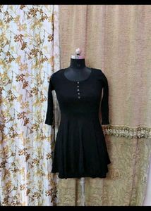 Casual Black Skater Dress