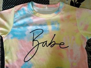 Tie-Dye "Babe" Graphic T-Shirt