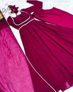 Elegant Maroon Anarkali Kurta Set