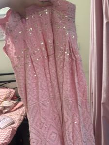 Elegant Pink Chikankari Lehenga Set
