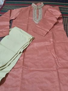 Coral Kurta Pajama Set