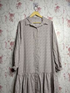 Chic Printed Midi Shirt Dress