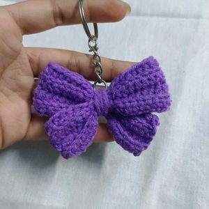Crochet Small Bow Keychain