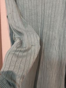 Sea Green Ribbed Knit Maxi Dress