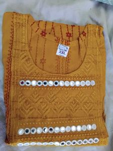 Stylish Yellow Kurta with Mirror Work