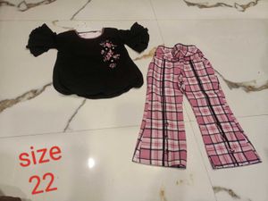Cute Girls Outfit - Top &amp; Plaid Pants