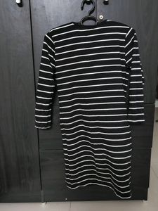 Black Bodycon Striped Dress