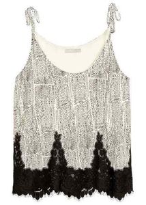 31 H&M Dotted Print Lace Trim Camisole Top