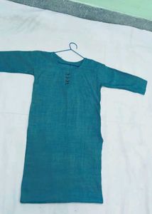 Teal Blue Cotton Kurta