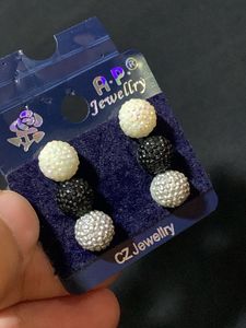 Combo of Sparkling Ball Stud Earrings Set