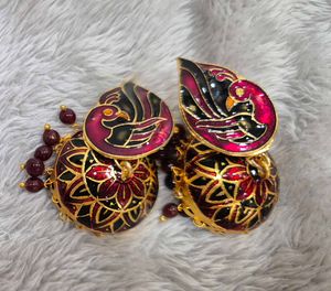 Peacock Jhumka Earrings - Customized