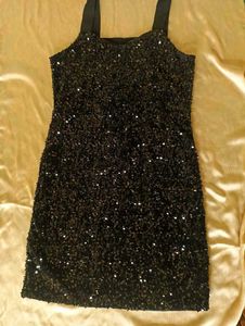 Elegant Blue Lace Dress and Black Shimmer D