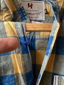 Hoffman Retro Blue &amp; Yellow Checkered Shirt