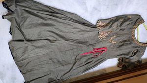 Elegant Grey Ethnic Gown full length