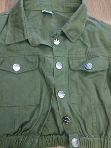 Green Jacket and Skirt Set