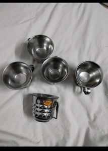 Set of 5 stainless steel cups