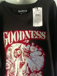 Graphic Print "GOODNESS" T-Shirt