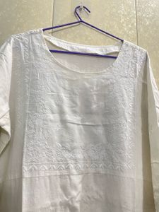 Elegant White Cotton Kurta