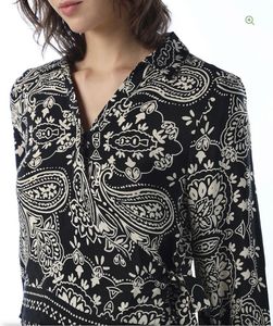 Black Paisley Print Kurta Set