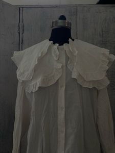 White Ruffled Collar Blouse